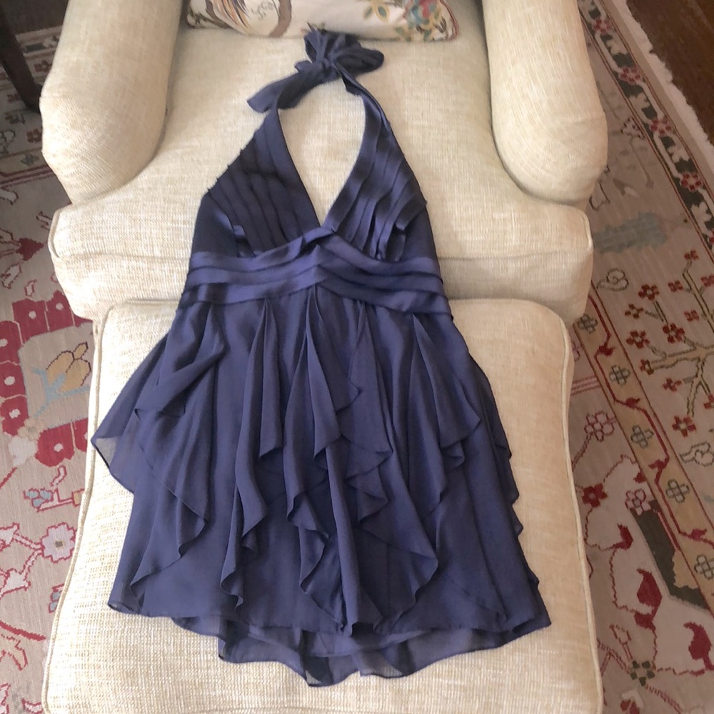 BCBGMaxAzria Navy Halter Mini Dress